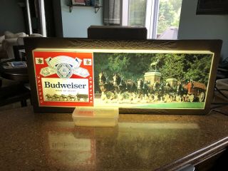 Vintage 1979 Anheuser - Busch Budweiser Clydesdales Backlit Beer Sign Light Rare