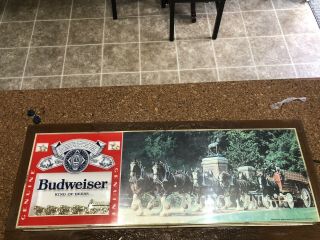 Vintage 1979 Anheuser - Busch BUDWEISER CLYDESDALES Backlit Beer Sign Light RARE 2