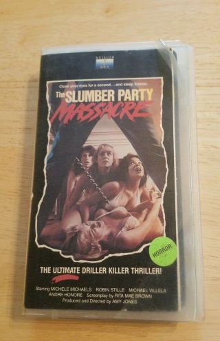 Vintage Vhs Tape Video The Slumber Party Massacre 1982 Store Rental Horror Rare