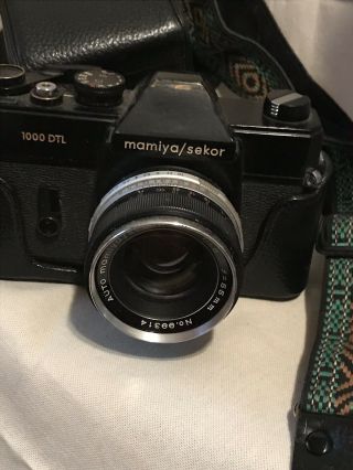 Vintage Rare Blk.  Mamiya/Sekor 1000 DTL 35mm Camera w/ 55mm 1:1.  8 Standard Lens 2