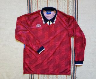 Rare Umbro Retro Football Shirt.  Base For England Italia 90 World Cup Shirt - L