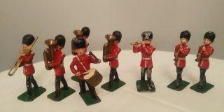 Rare 8 Antique J.  Hill Metal Toy Soldiers Military Marching Band England