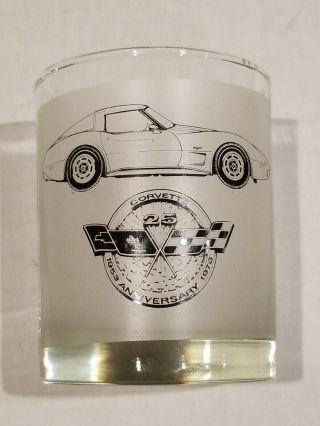 Vintage Corvette 25th Anniversary 1953 - 1978 Glass Rare