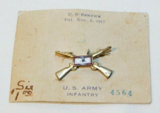 Rare Old Us Army Infantry World War Ii Military Home Front Son In Service Pin