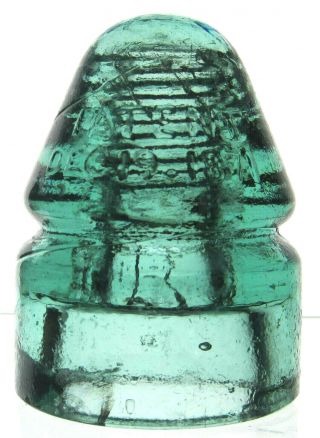 Cd 132 Light Green Patent 1871 Antique Glass Telegraph Insulator Bullet Style