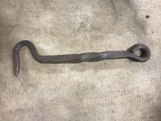 Hand Forged Twisted Iron Door Latch Hook 9 1/2 " Barn - Gate Restore Hardware