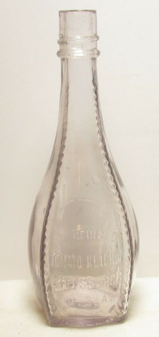Rare Early Heinz Tomato Ketchup Bottle - Embossed & Turning Purple