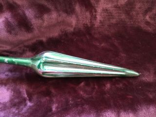 Antique Germany Hand Blown Glass Umbrella Parasol Christmas Ornament Green 9 3/4 3