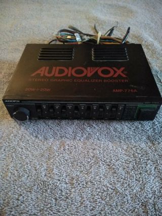 Rare Vintage Audiovox Car Auto Amp - 776a Graphic Equalizer Booster 1980s