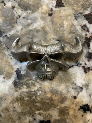 Vintage Danzig Skull Pin - Misfits Samhain Rare Pewter Metal