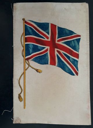Rare 1930s Great Britain W.  D.  & H.  O.  Wills Silk Union Jack Advert Card