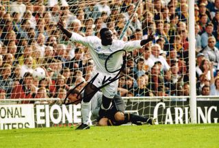 Proof Rare Wimbledon Goal Tony Yeboah Signed Photo Autograph Leeds United Utd