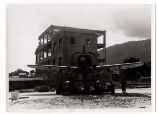 Rare Wwii German Luftwaffe Press Photo Of Arado 196 Shipboard Plane In Crete L23