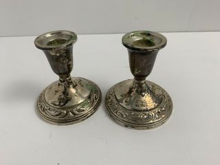 Pair Towle Sterling Silver Weighted Candlesticks No.  502