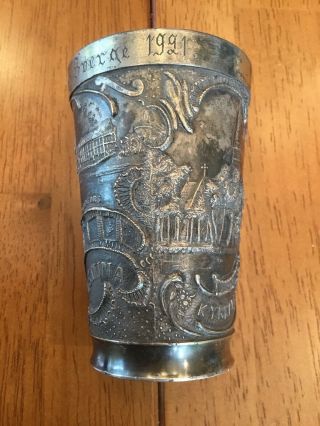 Sweden Antique Silverplate Souvenir Cup Dated 1921 Museum Piece