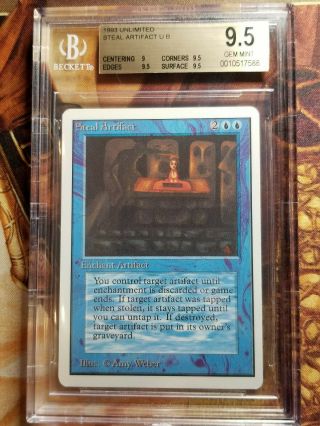 1993 Mtg Unlimited Steal Artifact Bgs 9.  5 Gem Subs 9,  9.  5,  9.  5,  9.  5