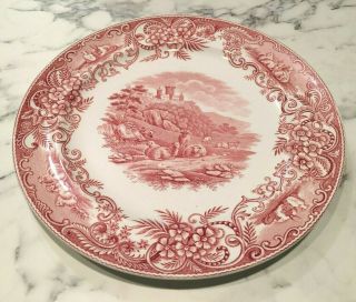 2 Antique George Jones England 1790 Pastoral Pink Transferware Dinner Plates