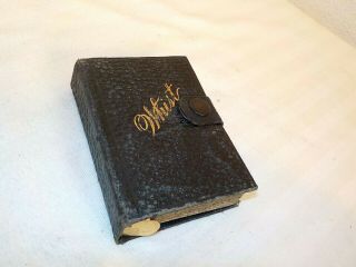Vintage Antique Whist Leather Bound Book Deck Of Cards Holder 1903
