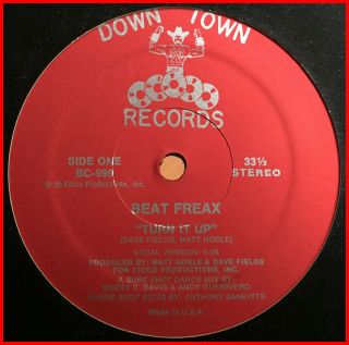 Synth Boogie 12 " Beat Freakx - Turn It Up Down Town - Rare - Private 