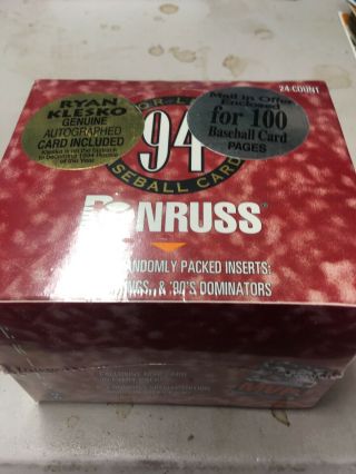 1994 Donruss Baseball Series 2 Jumbo Box Rare