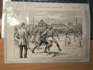 West Bromwich Albion V Aston Villa - 1892 Cup Final - Engraving - Rare