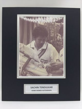 Rare Sachin Tendulkar India Cricket Signed Photo Display,  Autograph