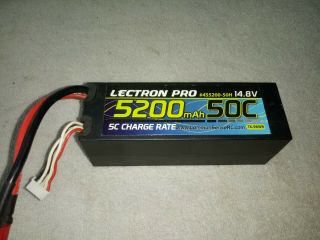 Lectron Pro 14.  8v 5200mah 50c Lipo Battery Hard Case 5c 4s5200 - 50h Rarely