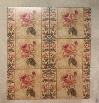Pimpernel Antique Rose Linen 12 " X9 " Size Cork Backed Placemats Set Of 6
