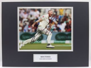 Rare Ben Stokes England Cricket Signed Photo Display,  Autograph