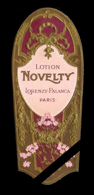 Antique 1900 French Perfume Label Art Nouveau Embossed Palanca - Novelty