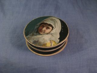 Antique Victorian Sweet Chocolate Candy Bonbon Young Girl Dragee Trinket Box