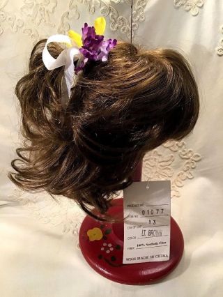 Vintage Dollspart Doll Wig - Light Brown - Size 13 - - & Shiny -