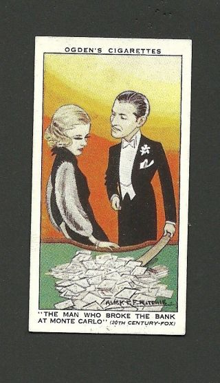 Ronald Colman Joan Bennett Rare 1936 Man Who Broke The Bank At Monte Carlo Card