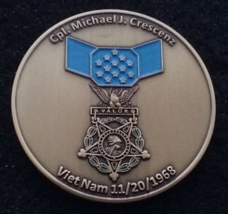 Rare Medal Of Honor Army Cpl Crescenz 31st Infantry 196th Moh Us Challenge Coin