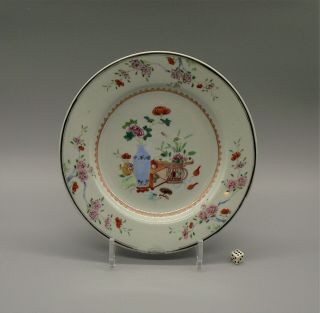 Fine 18thc Chinese Porcelain Famille Rose Plate Qianlong Period Circa 1750