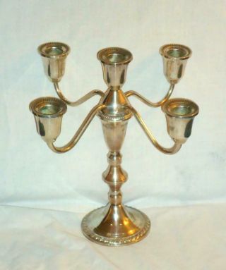 Gorgeous Duchin Creations Sterling 5 Light Candelabra With Weighted Base 9 3/4 "