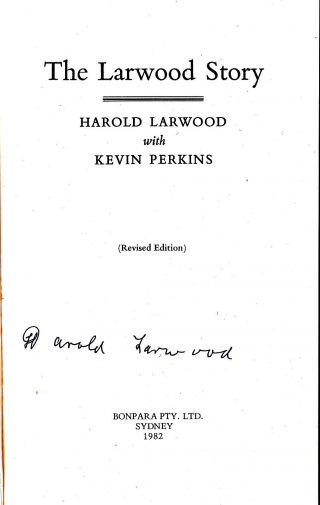Harold Larwood Cricket England Bodyline The Larwood Story Rare Signed Book