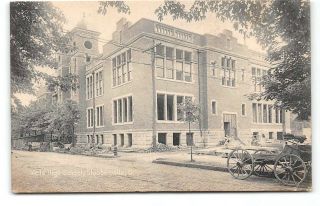 Steubenville - Ohio - Wells High School - Construction - Antique Postcard