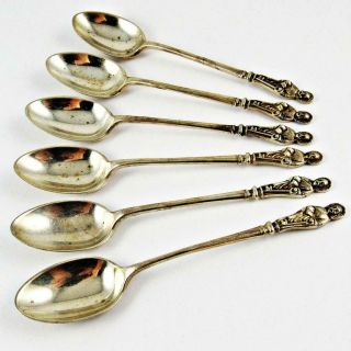6 Antique 1912 John Roberts Sheffield England Sterling Silver Apostle Spoons