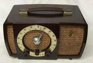 Vintage Rare 1956 Zenith Model R724 Brown Am / Fm Tube Radio Looks Good