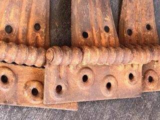 3 LARGE BARN DOOR ANTIQUE STEEL STRAP HINGES 10 INCH VARY RUSTIC PATINA 3