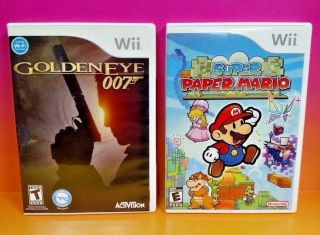 Goldeneye 007,  Paper Mario - Nintendo Wii And Wii U Games Complete Rare