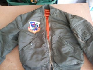 Vintage United States Air Force Bomber Jacket Large With Patches Rare Size Small