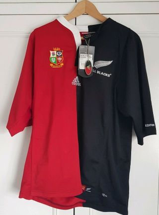 Rare Zealand V Lions 2005 Tour Edition Shirt Medium Half And Half Adidas