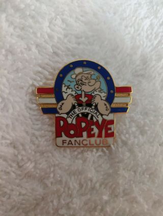 Vintage Popeye " Official Fan Club " Pin Button Authentic Rare Memorabilia - 1994