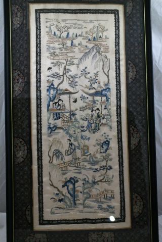 Antique Oriental Silk Wall Hanging Japanese Chinese