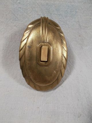 Vintage ART DECO Push Button Brass Door Bell Buzzer,  Great Patina 2