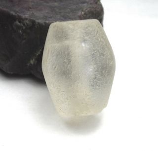 Rare Pristine Ancient Clear Oval Crystal Rock Quartz Bead 14.  2mm X 17.  8mm