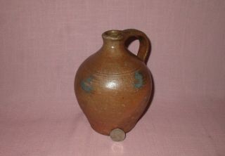 Antique Early 19th C Stoneware Decorated Small England Ovoid Jug 6 3/8 " Rare