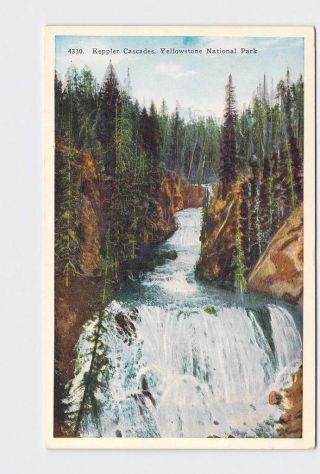 Antique Postcard National State Park Yellowstone Kepler Cascade 5